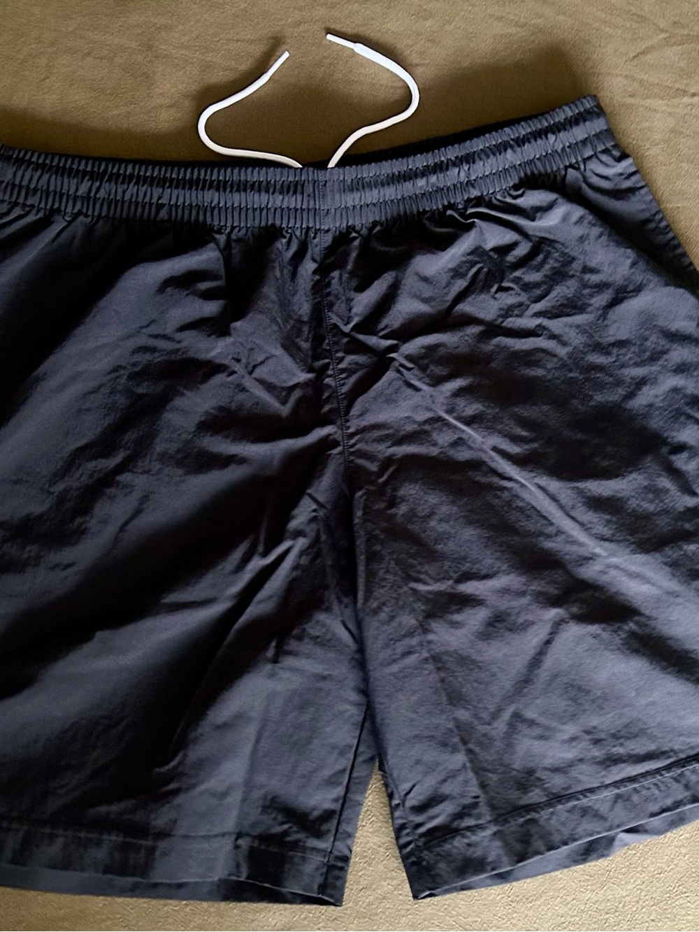 Reebok Black Men's Athletic Shorts with White Drawstring